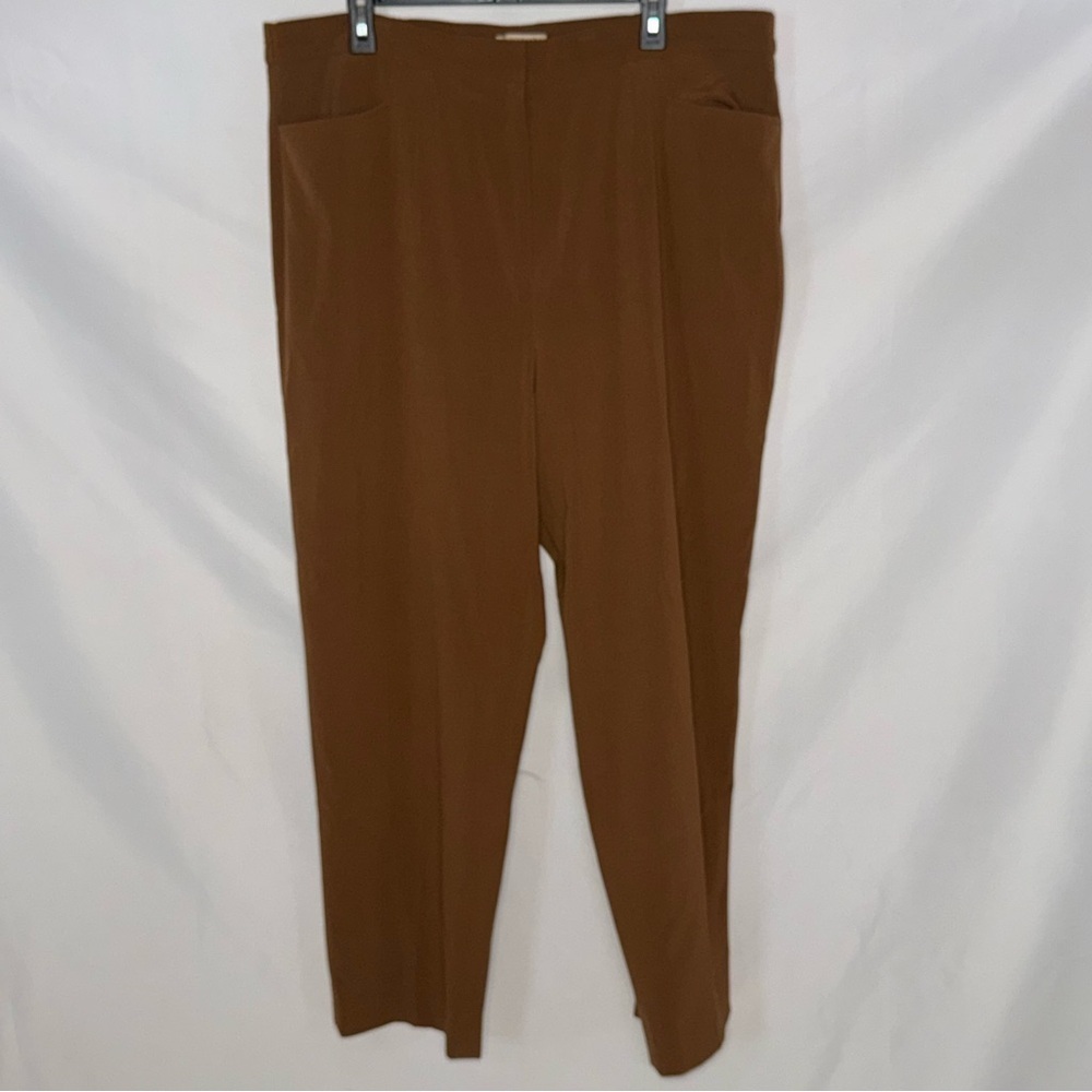 Apostrophe Woman Plus Size 18W Brown Tapered Work Trousers EUC